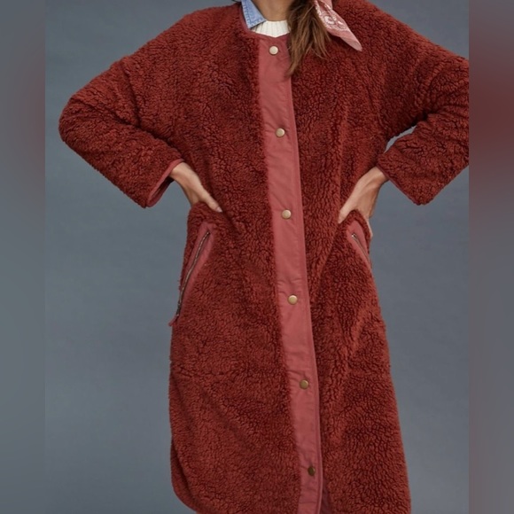 Anthropologie Margot Reversible Sherpa Coat - Picture 4 of 15